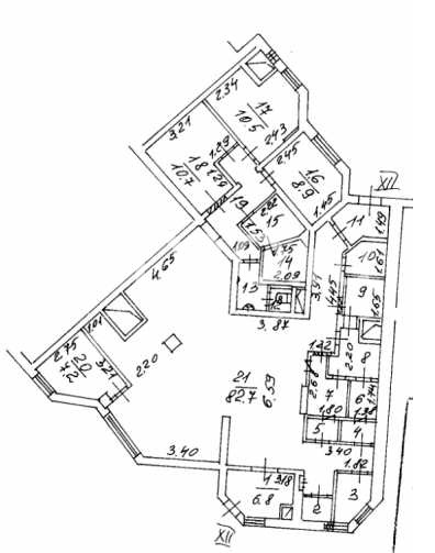 Планировка офиса 172.9 м², 1 этаж, Жилое здание «г Москва, Марксистская ул., 7»